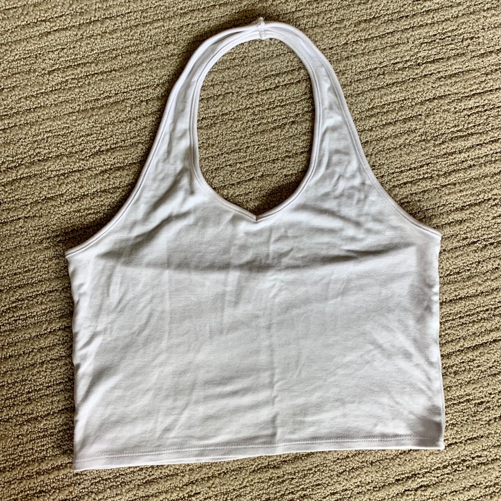 White Halter Crop Top